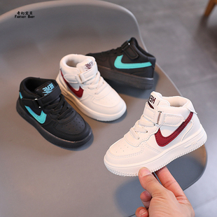 儿童高筒鞋男童鞋子秋季2023新款幼儿园1一6岁宝宝板鞋女童运动鞋