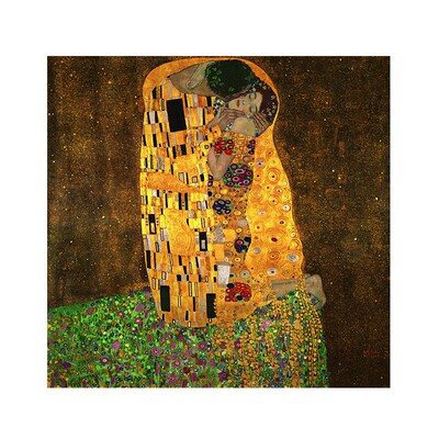 吻里姆特印刷喷绘仿制油画客厅卧室玄关挂画物装饰画墙画