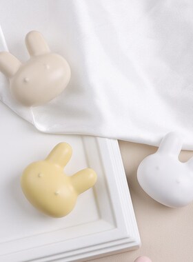 萌兔儿童房拉手定制门柜子抽屉陶瓷单孔卡通爱彩色把手