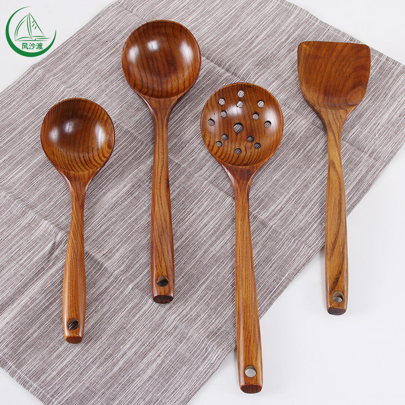 木汤勺炒菜铲子不粘锅专用铲木铲长E柄木勺厨房家用日式锅铲耐高