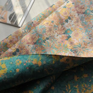 田园风提花花卉布料面料手工包服装抱枕沙发套高R级混纺面料DIY