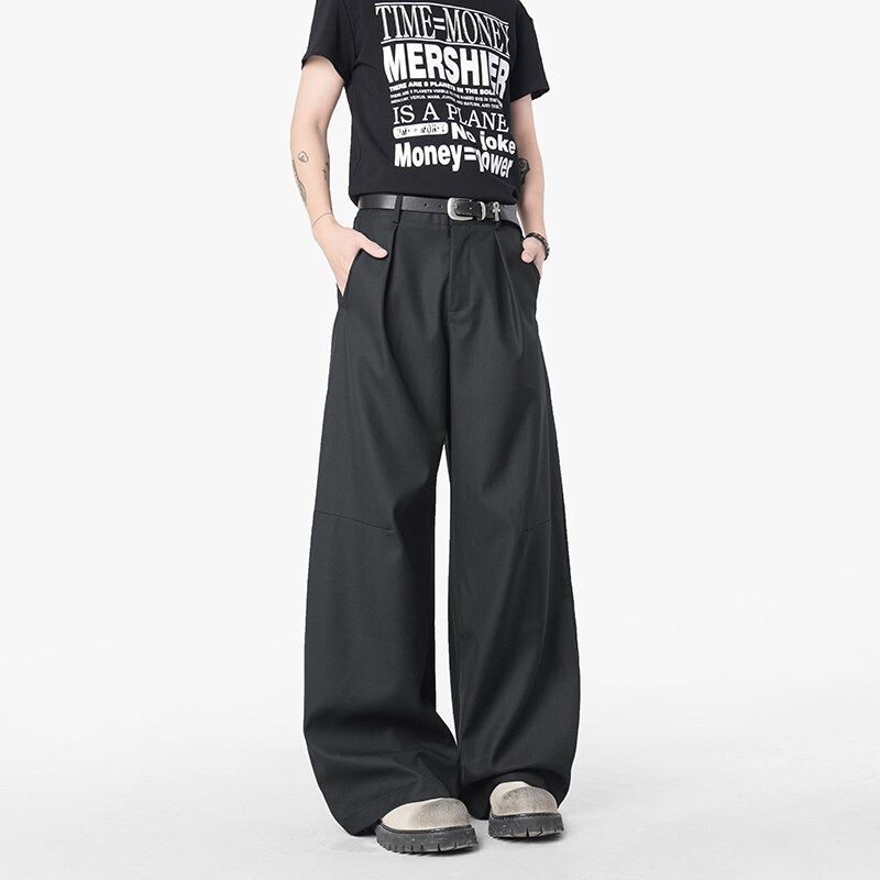 薄款西裤195高个子加长男裤120CM弯刀裤休闲西装阔腿拖地长裤子潮