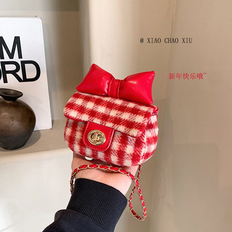 龙年过年压岁钱儿童包包女童宝宝红色手提包洋气公主拜年斜挎包