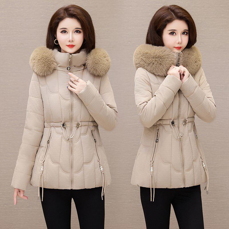 2024新款羽绒棉服女短款棉衣保暖大毛领棉袄收腰显瘦小个子外套潮