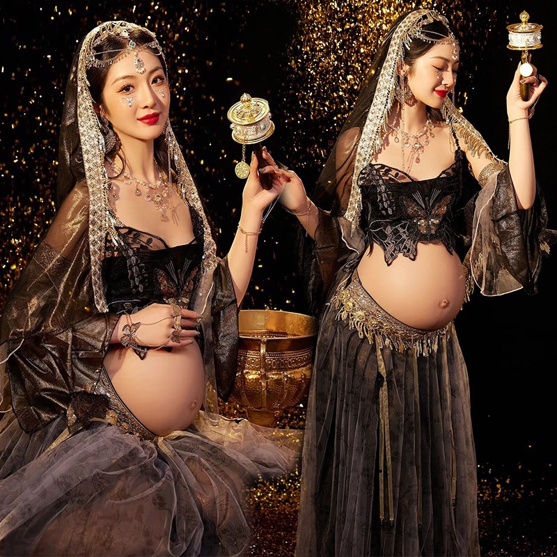 新款孕妇摄影服装影楼孕妇装拍照个性写真服孕妇T照衣服艺术在家