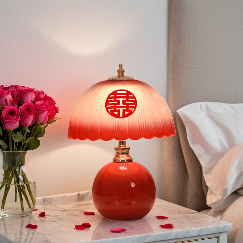 陪嫁新婚庆长明灯结婚一对婚房台灯卧室床头灯礼物V送新人新娘闺