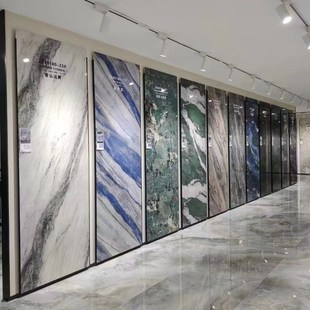 900x1800广东岩板大理石连纹电视背景墙影视墙轻奢别墅亮光地板砖