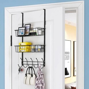 门后挂钩挂c衣架免打孔挂架门上收纳神器超薄置物架背后卫生间防