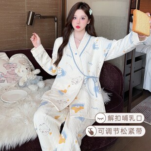 冬天产妇睡衣月子服空气棉秋冬A季产后纯棉哺乳孕妇家居服产妇睡