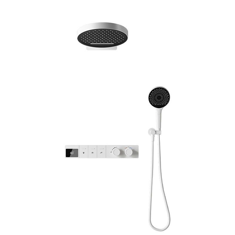 镜雨暗装花洒家用淋浴套装数显嵌入墙式预埋暗藏智能恒温,家装主材,恒温花洒套装,淘宝优惠券,粉丝福利购,淘宝优惠卷