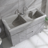 法伊诺洗阳台柜浴室柜洗衣池盆阳台柜洗带搓板