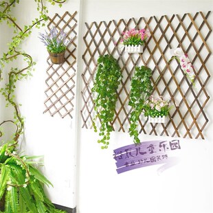 墙面装饰篱笆伸缩木栅栏网格架田园风壁饰学校教室背景墙布置