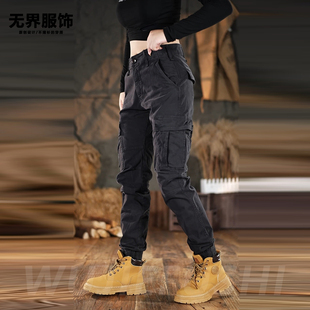 2025秋冬季新款户外复古工装裤男女款多口袋弹力宽松束脚休闲长裤