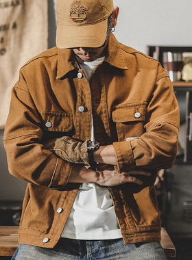 美式重磅复古牛仔外套男春秋2026新款潮牌潮流休闲加绒工装夹克男