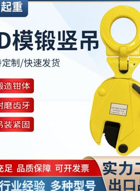 CD模锻竖吊钢板起重钳厂3t5吨吊索具夹钳垂直吊钩起重钳厂家