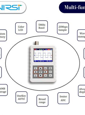 甄选DSO FNIRSI PRO 数字手持示波器 5M带宽20MSps采样率 英文版