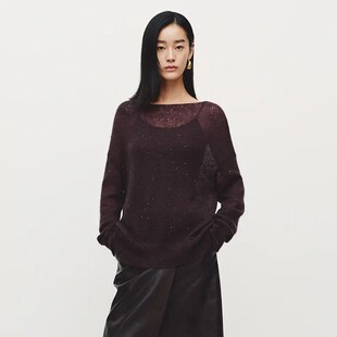 Ariose艾诺丝雅诗2026秋装新款时尚宽松圆领长袖针织衫女BR803172