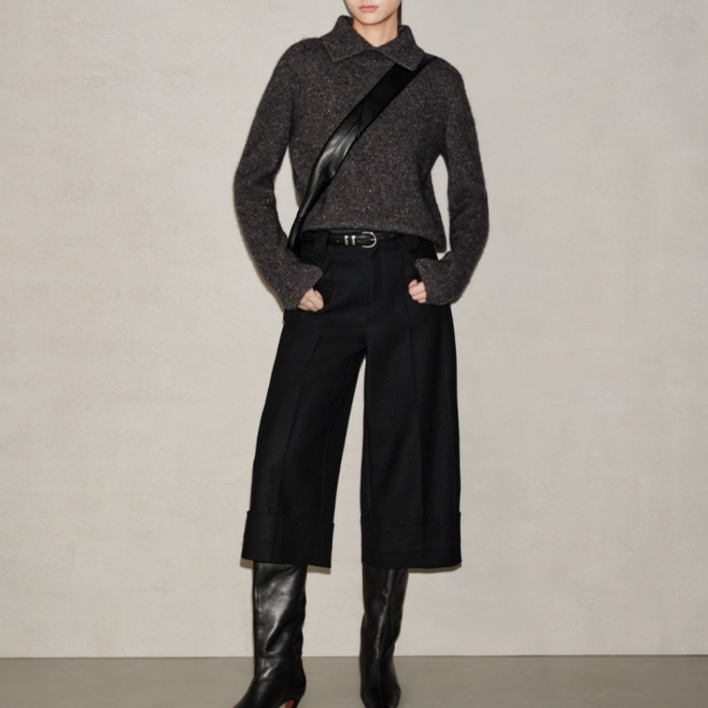 艾诺丝商场同款2025冬新款套头翻领针织衫女气质百搭毛衣AR804130