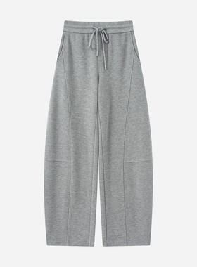 艾诺丝商场同款2025冬季新款松紧腰弯刀裤女直筒休闲长裤AR314003