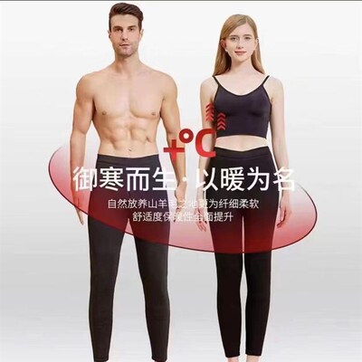秋冬季全羊毛裤男女款x加绒大码打底内穿高腰保暖裤