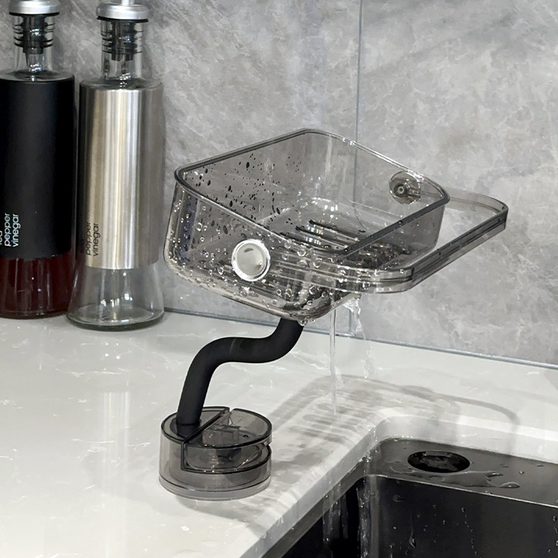 厨房抹布沥水架水槽边水龙头置物架收纳洗碗海绵洗碗布吸盘收纳架