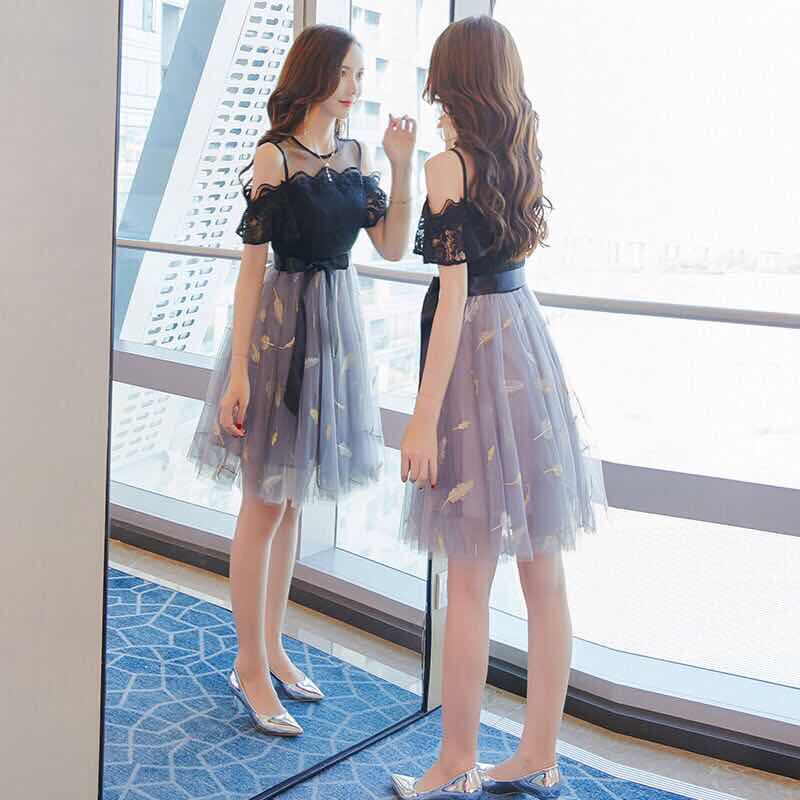 很仙的法国小众连衣裙女夏装2021流行女装新款一字肩蕾丝裙子夏季