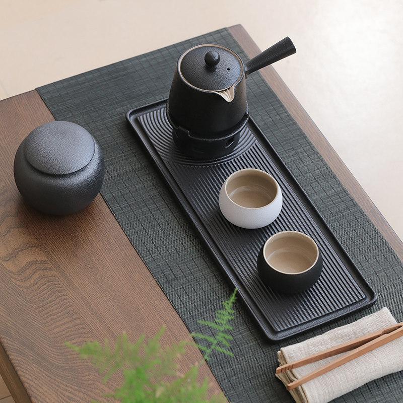 日式茶具侧把壶泡茶简约现代家用黑陶温茶器功夫茶具小套单人套装