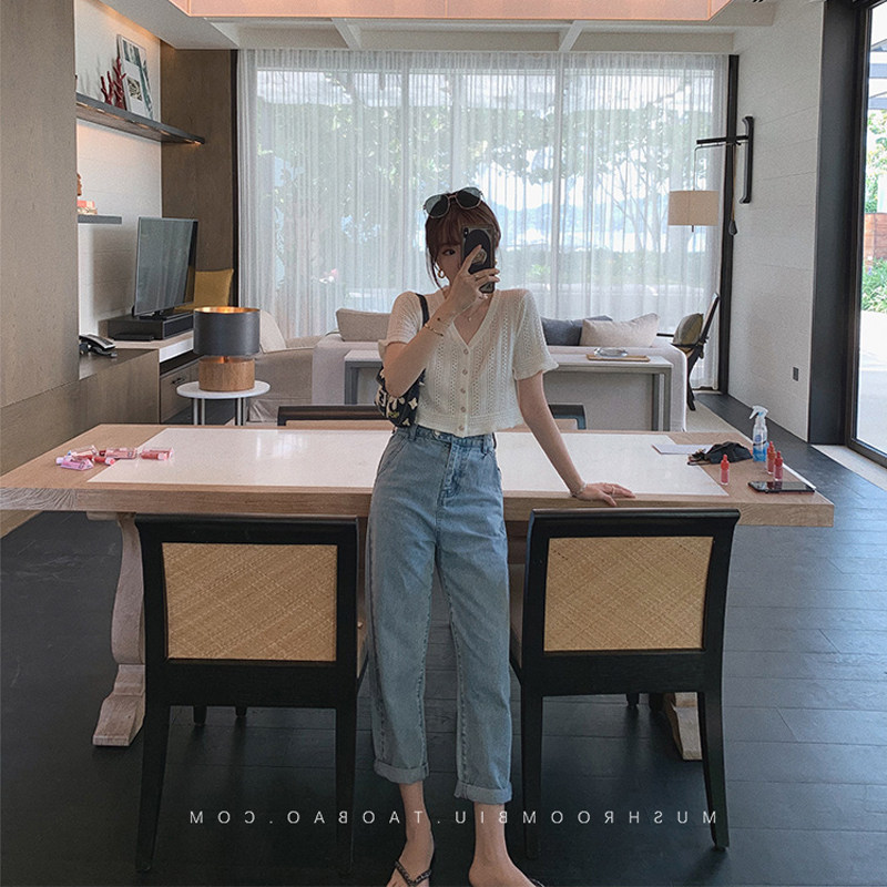 大码女装胖妹妹mm牛仔阔腿夏季薄款宽松显瘦百搭直筒裤子200斤潮