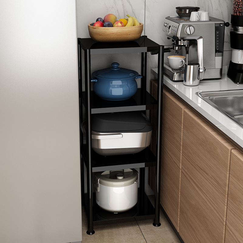 厨房置物架落地多层夹缝放东西的电饭煲放锅架子多功能收纳柜