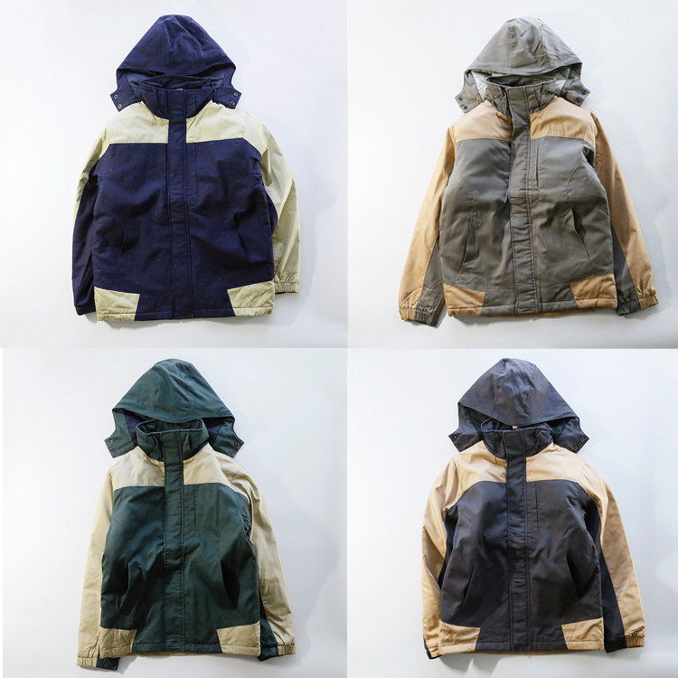 冲锋衣运动连帽休闲棉袄棉衣服外套尾货男装斜纹纯棉布夹克工装