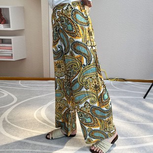 大人棉绸阔腿裤 长裤 睡裤 夏季 可外穿裤 女生防蚊裤 薄款 子 绵绸沙滩裤