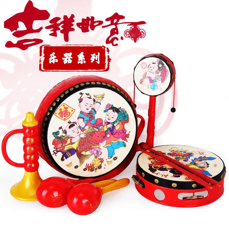 小摇鼓婴幼儿手摇鼓传统玩具