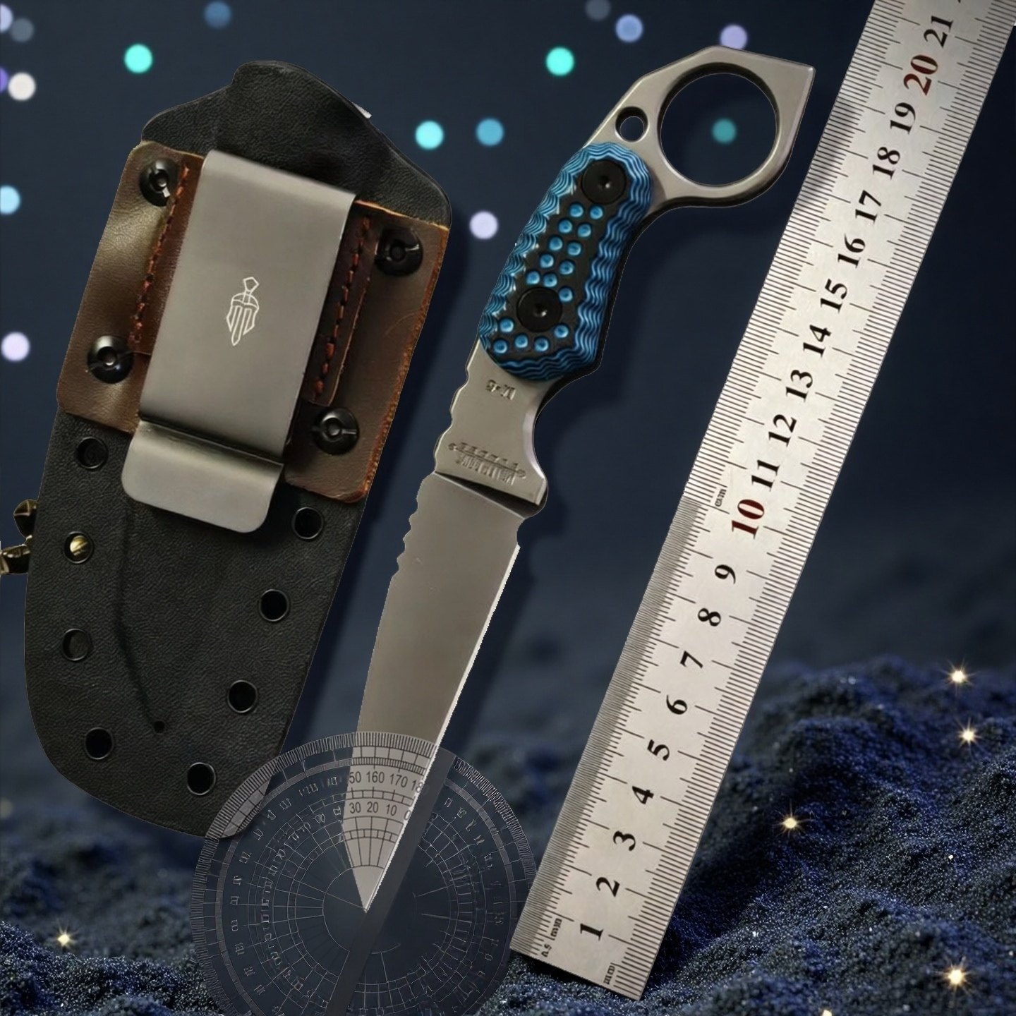 米勒M5户外多功能直刀野外DC53兄弟高硬度加厚版砍柴刀