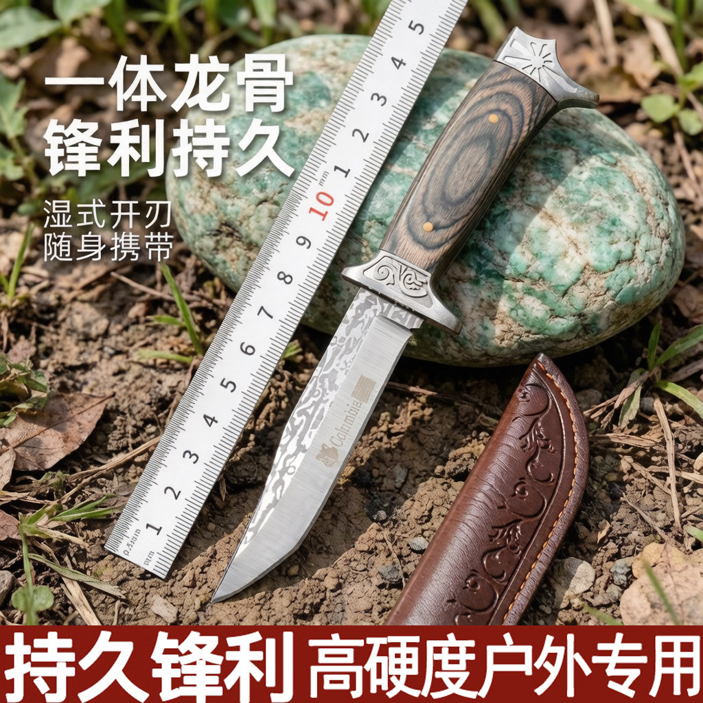 便携高硬度手把肉小刀户外野营小直刀战术刀家用水果刀厨房瓜果刀