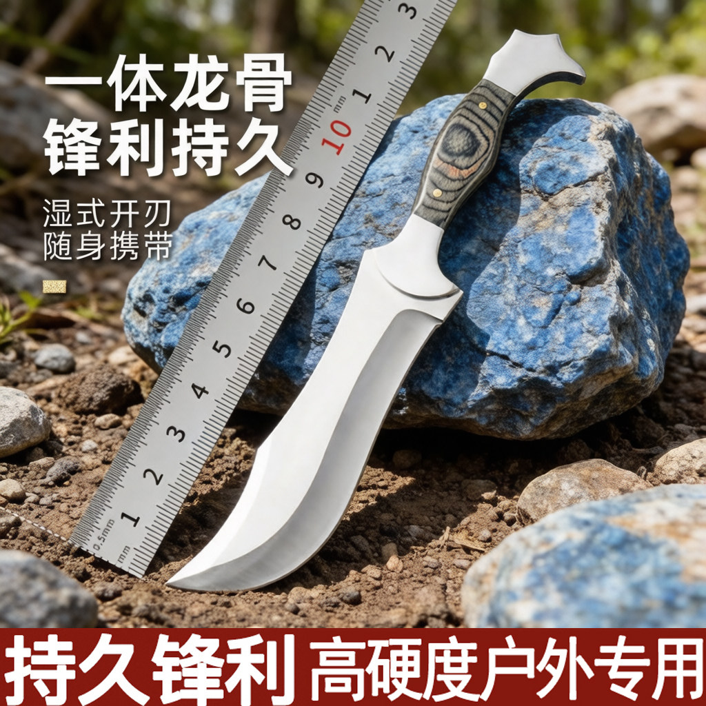 英吉沙小刀手工刀大马士革钢刀正品水果刀锻打小刀户外刀生存刀