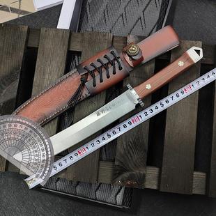 龙泉锻打小刀西瓜刀日本进口蒙古手把刀大马士革20cm砍柴防身军工