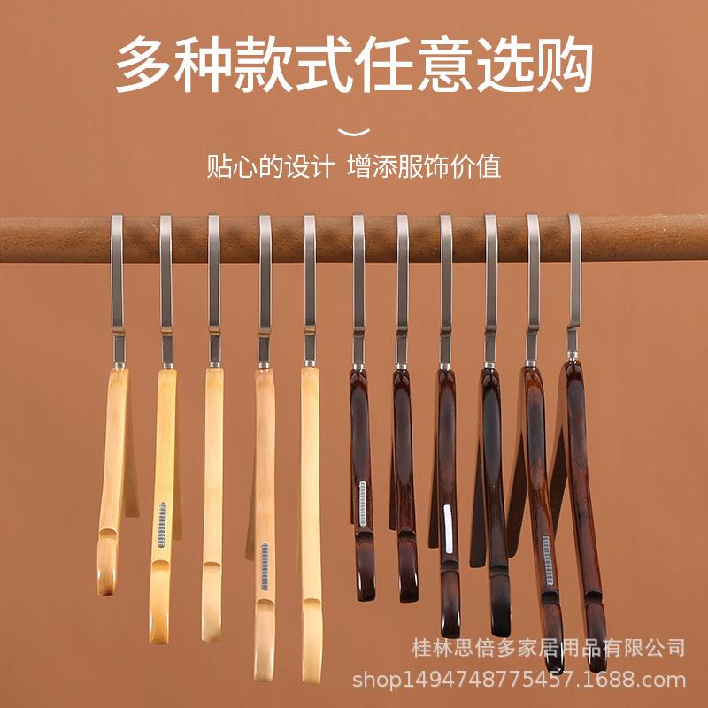 男款清漆衣架原木色服装店实木衣架男女士儿童女装店木质防滑衣挂