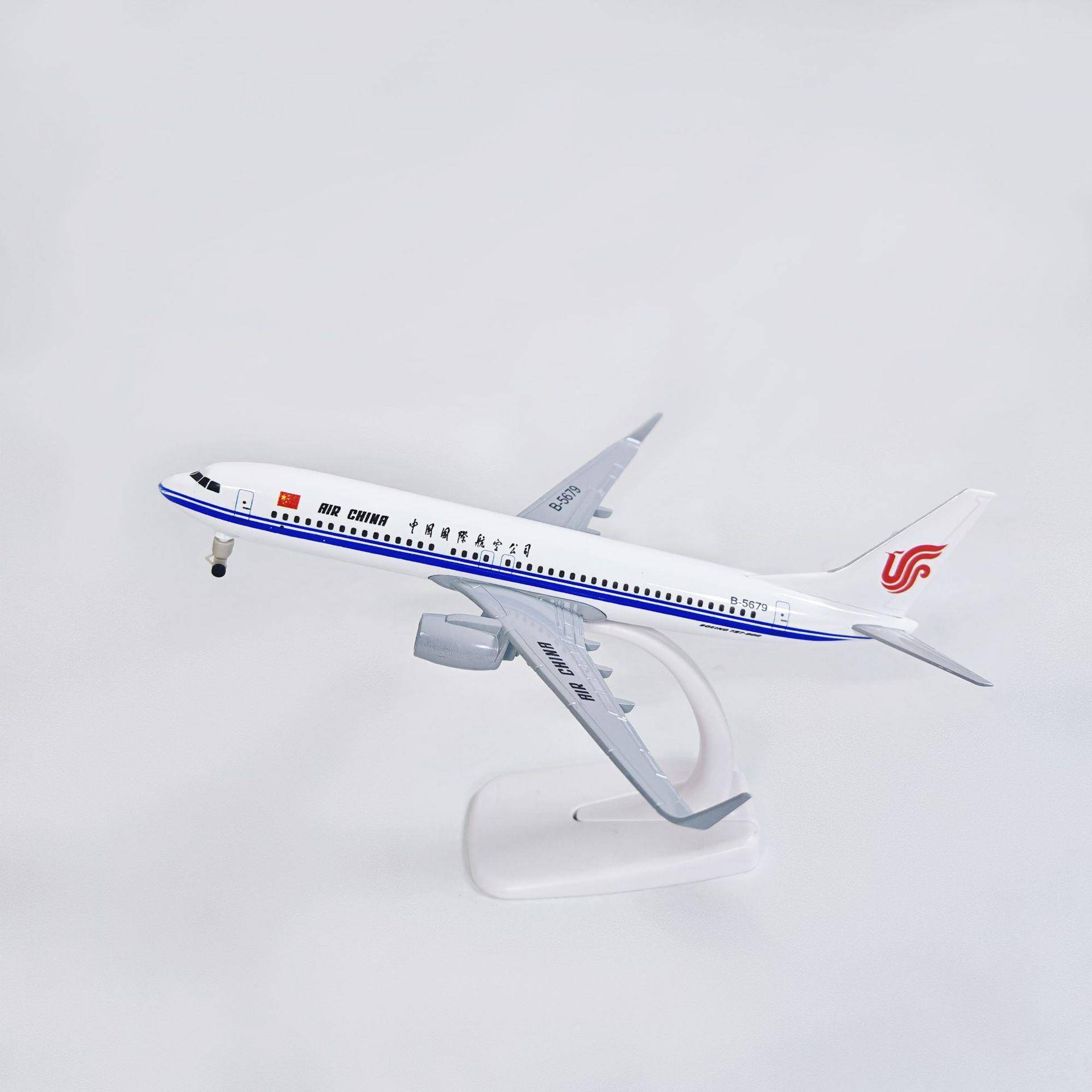 20CM合金飞机模型 仿真客机 合金静态摆件 国航737精致收藏