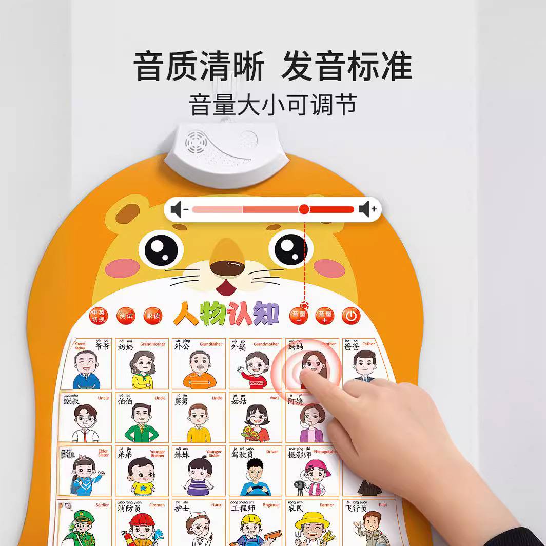 宝宝有声早教挂图幼儿童拼音字母表发声识字学习婴儿点读书墙贴画
