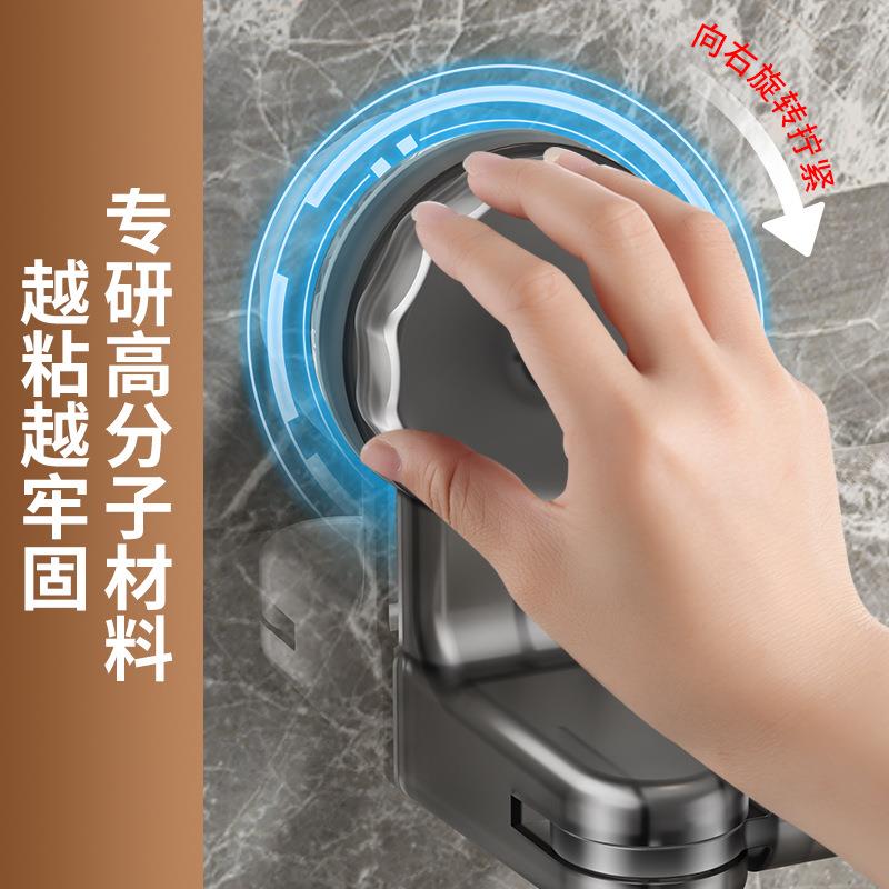 爆款吸盘可伸缩毛巾杆吸盘可旋转转角毛巾架鞋架免打孔浴室收纳架