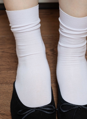 BigSocks薄款纯色无骨棉袜春夏透气中筒凉感轻薄莫兰迪紫色青柠色