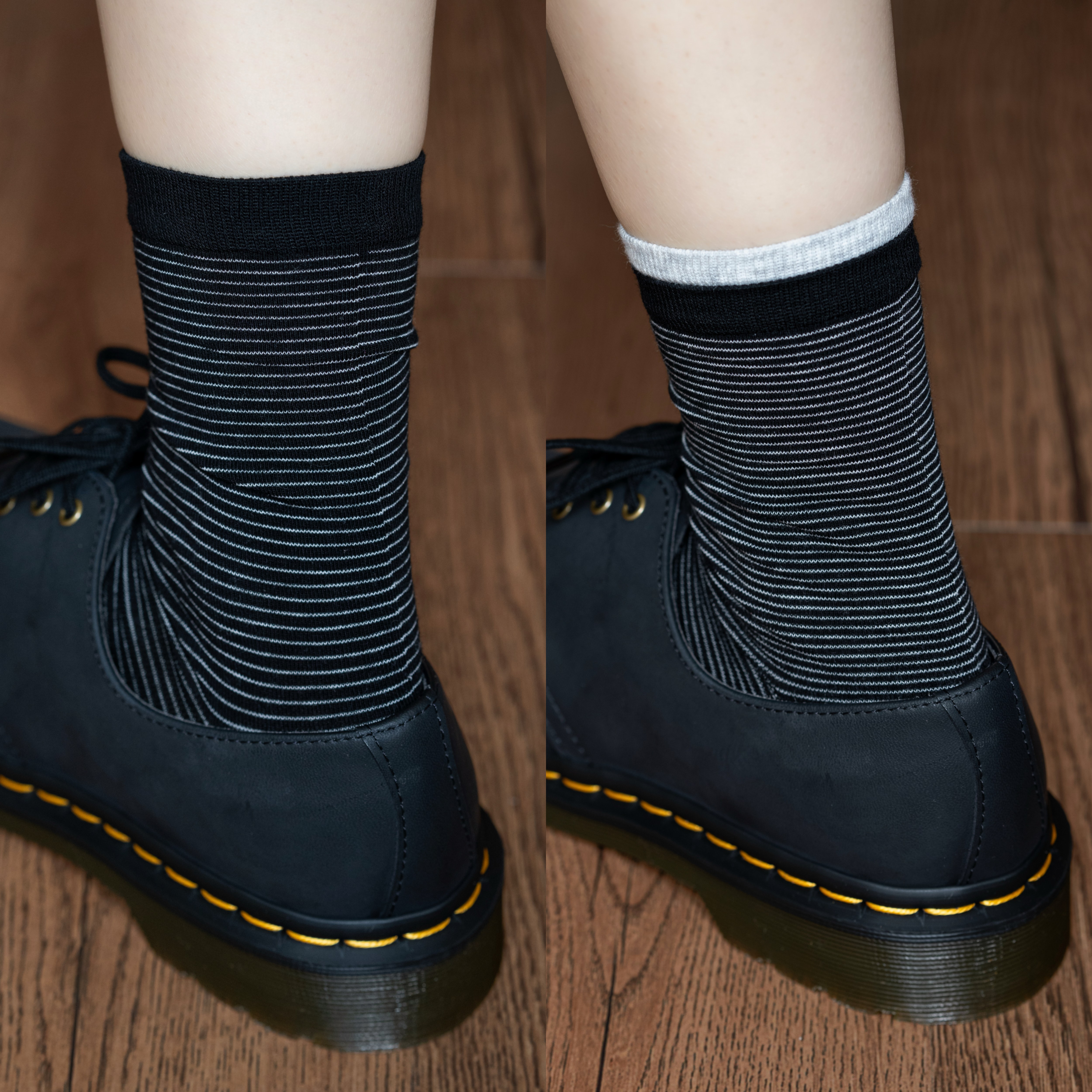 BigSocks春夏薄款黑白条纹棉袜