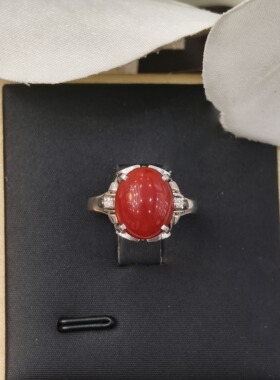 润石珠宝铂900珊瑚戒指12#   JZ001517