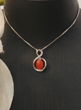 润石珠宝银925珊瑚吊坠CP5385001-3