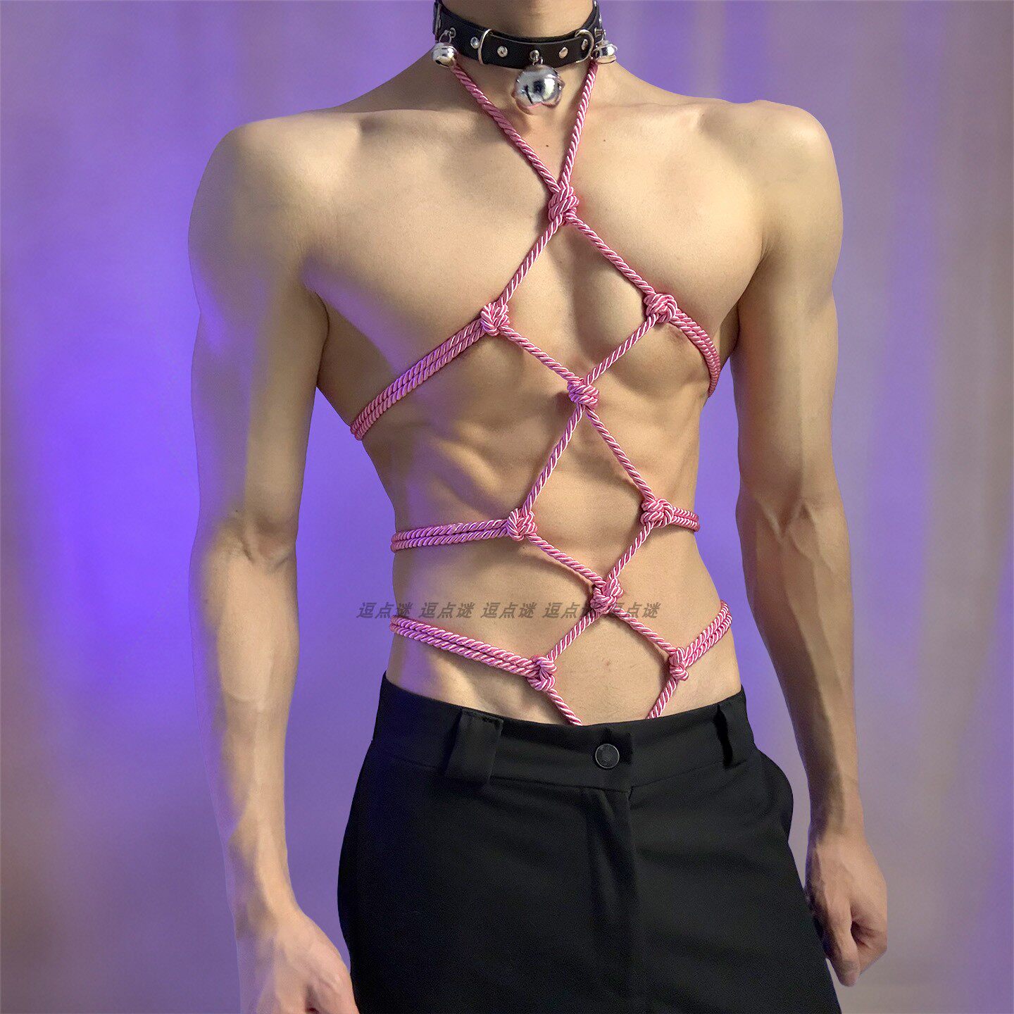 男生qq套装2026新款三点式连体衣绳衣情侣趣味约会诱惑衣服qqny男