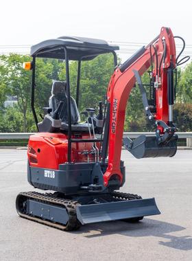 源头工厂HT18迷你挖掘机 出口波兰欧五排放液压先导农场挖坑钩机