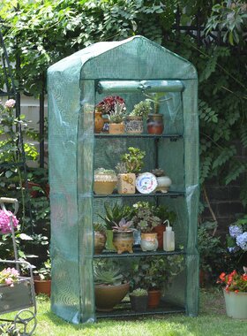 4Tier花园暖房育苗架多肉防雨架防寒花棚温室花房greenhouse