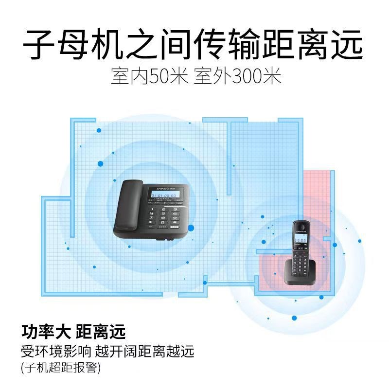 中诺W129无绳子母机一拖一电话座机内部对讲远距离高清语音带免提