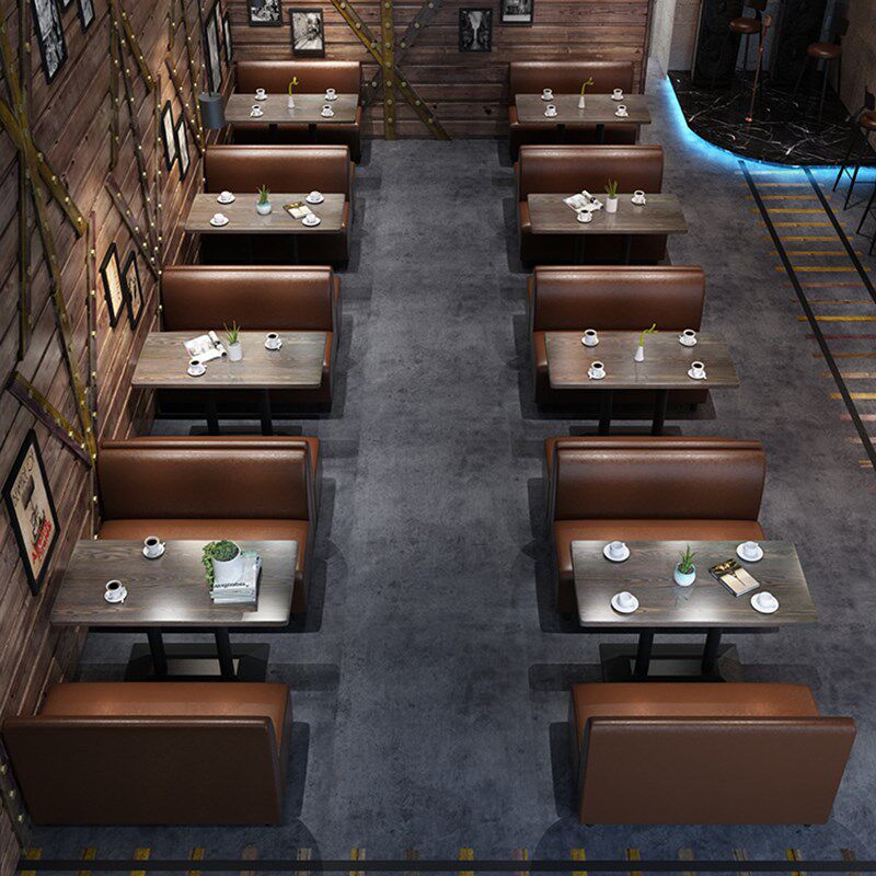 咖啡厅清酒吧桌椅组合酒馆西餐烧烤奶茶店沙发复古休闲餐饮皮卡座