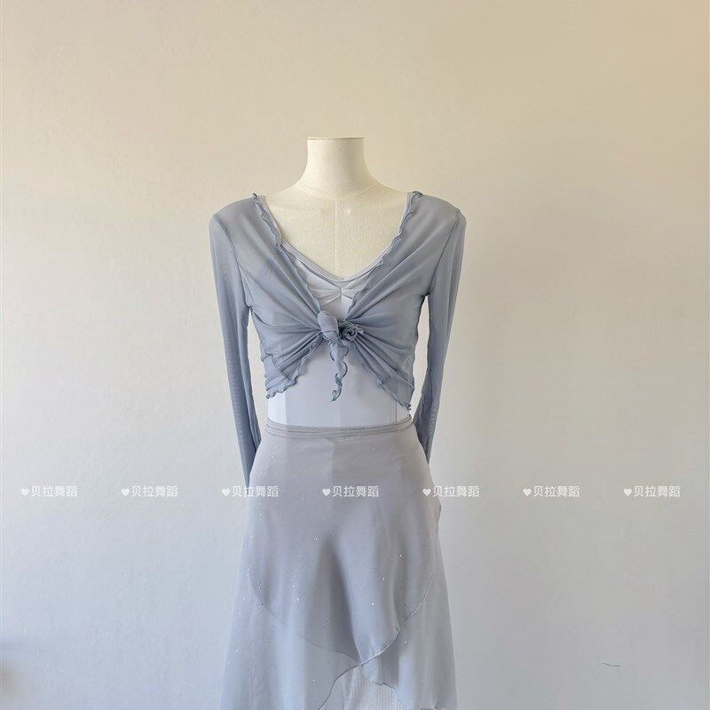 芭蕾舞舞蹈服女夏季连体体操服形体服空中瑜伽纱衣练功服